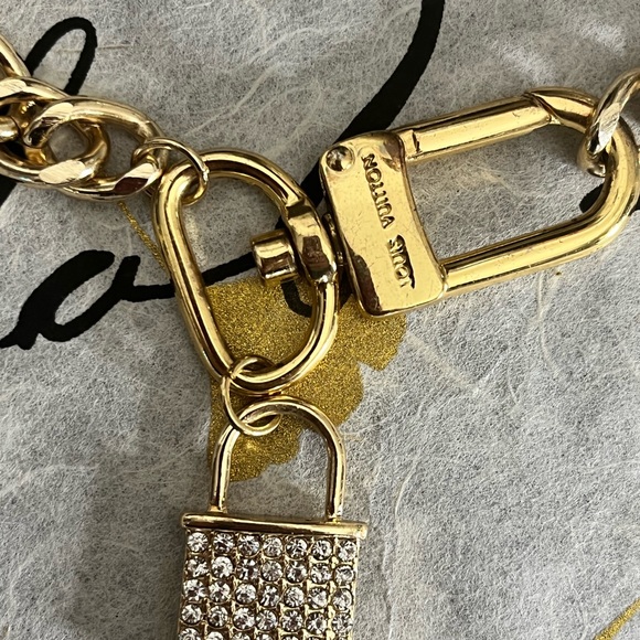 Louis Vuitton Clasp Closure Rhinestone Lock Pendant Necklace - Picture 5 of 9